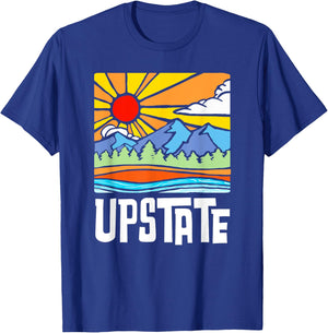 Upstate New York Artistic Nature & Mountains Vintage Graphic T-Shirt - T-Shirt | Royal