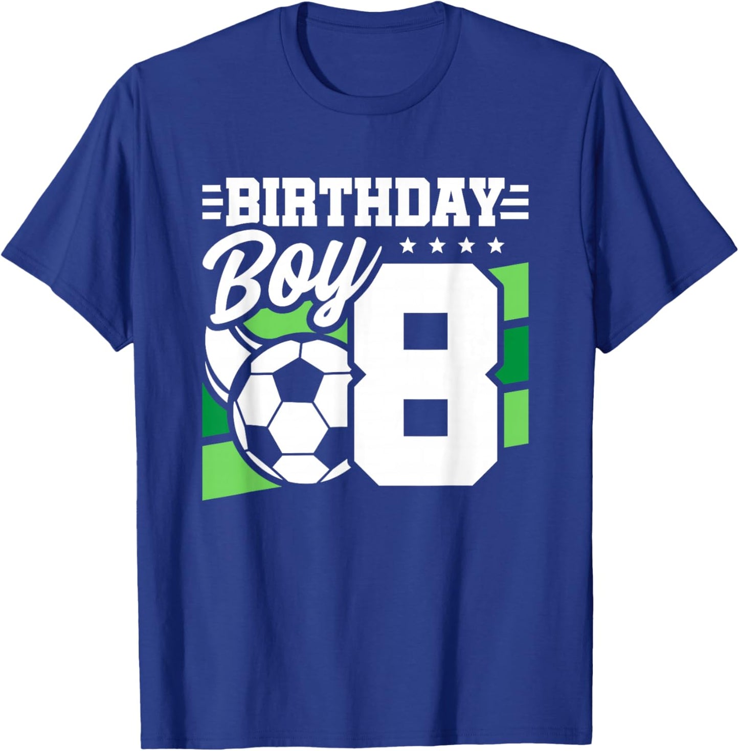Soccer Birthday Party - 8 Year Old Boy - 8th Birthday T-Shirt - T-Shirt | Royal