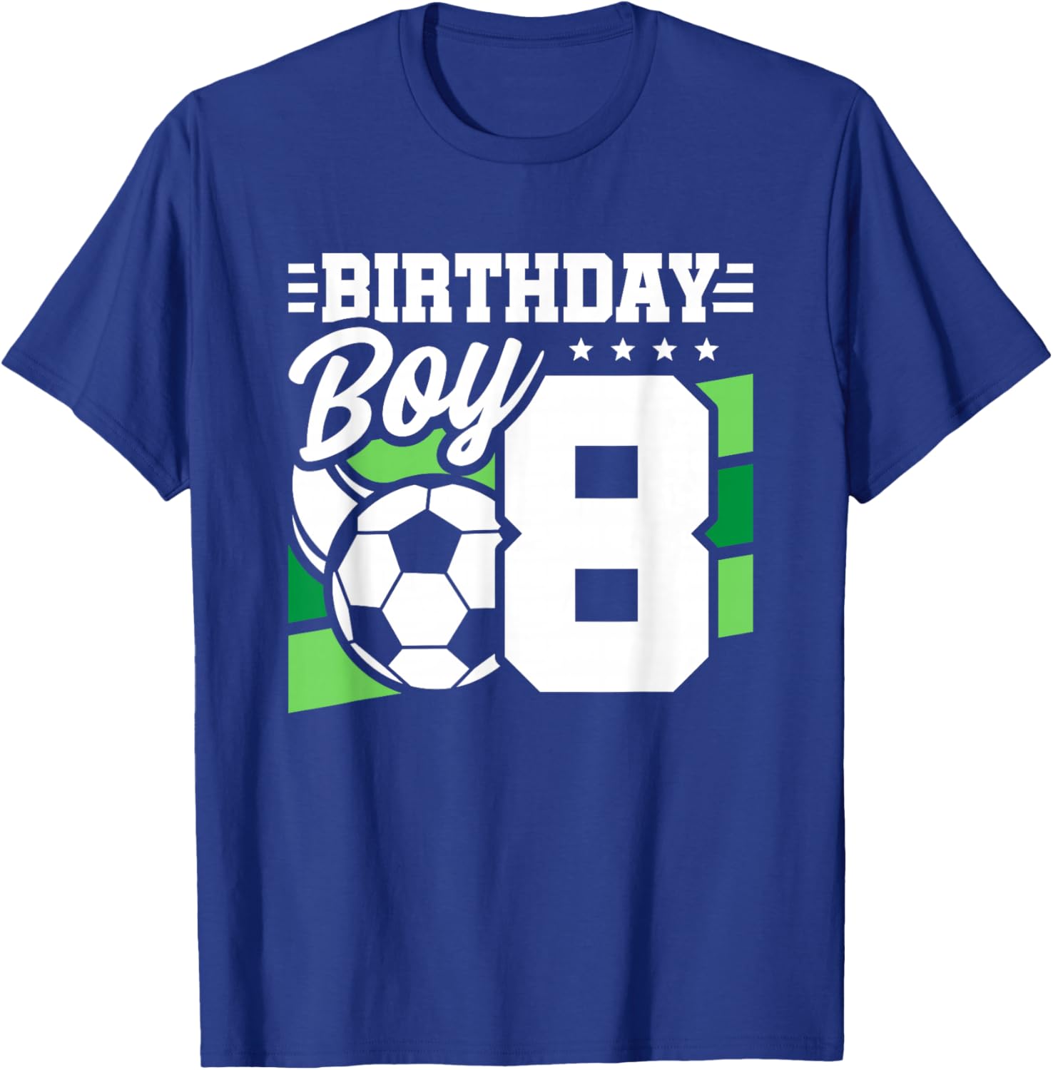 Soccer Birthday Party - 8 Year Old Boy - 8th Birthday T-Shirt - T-Shirt | Royal