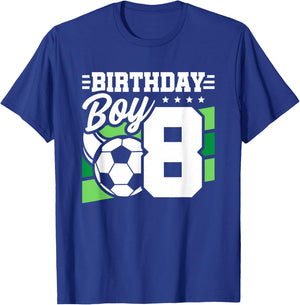 Soccer Birthday Party - 8 Year Old Boy - 8th Birthday T-Shirt - T-Shirt | Royal