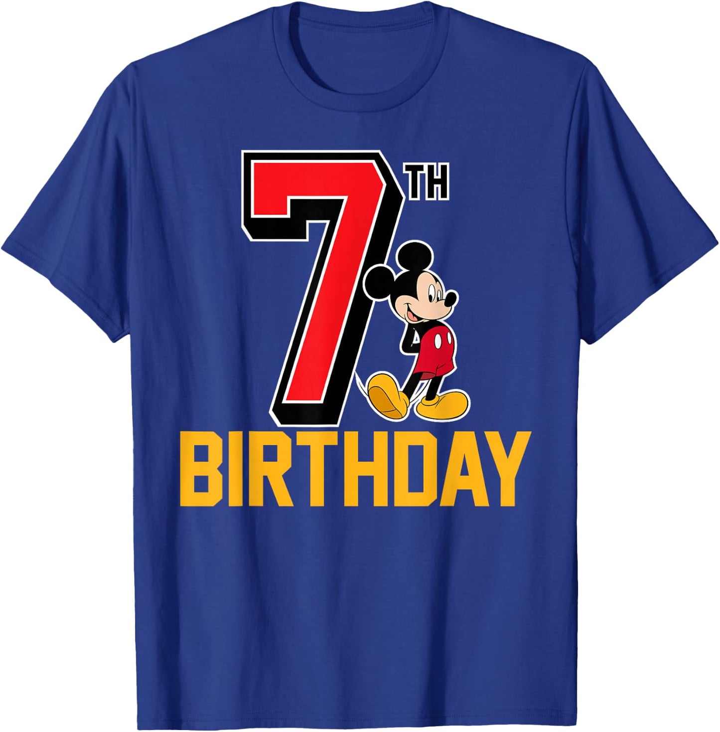 Disney - Mickey Mouse 7th Birthday T-Shirt - T-Shirt | Royal