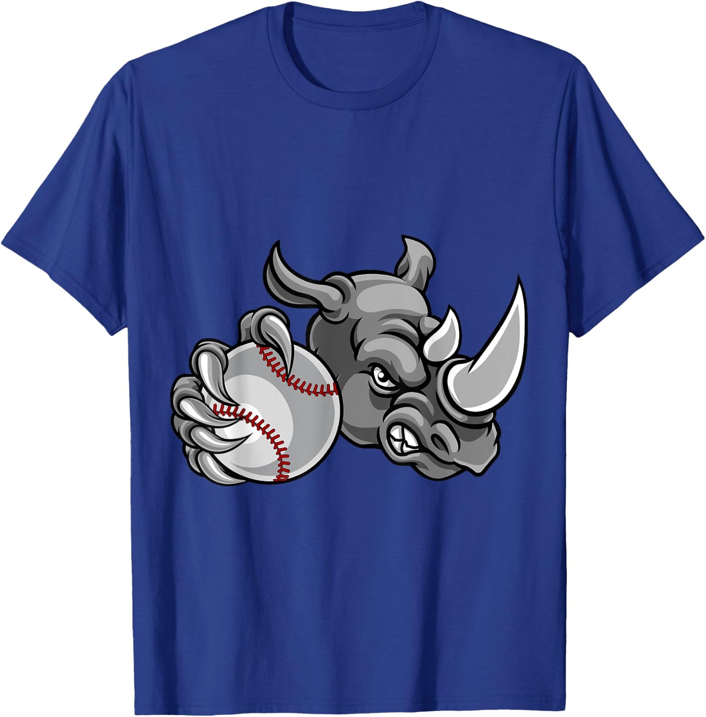 Rhino Baseball Ball Sports Mascot T-Shirt - T-Shirt | Royal