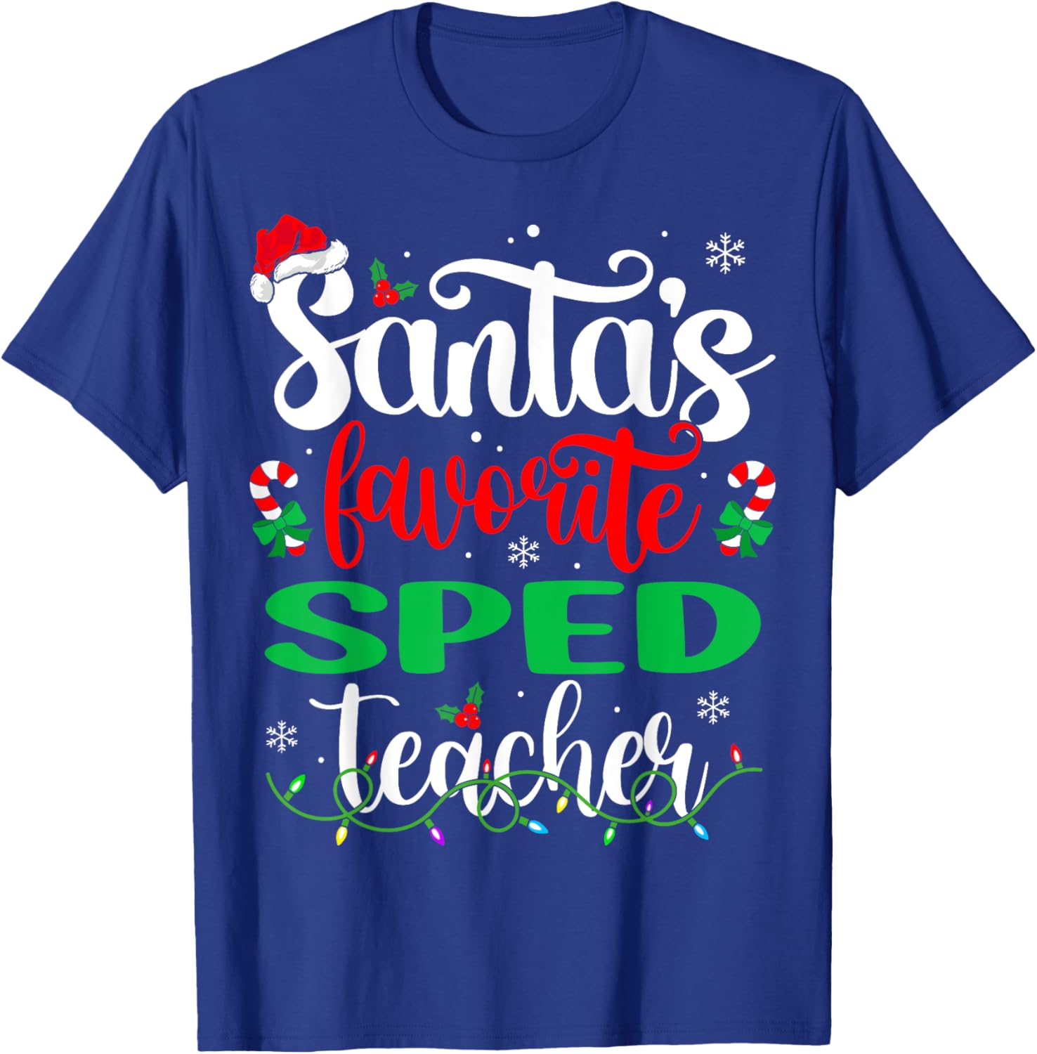Santa Favorite Sped Teacher Christmas Special Education T-Shirt - T-Shirt | Royal