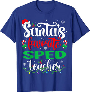 Santa Favorite Sped Teacher Christmas Special Education T-Shirt - T-Shirt | Royal
