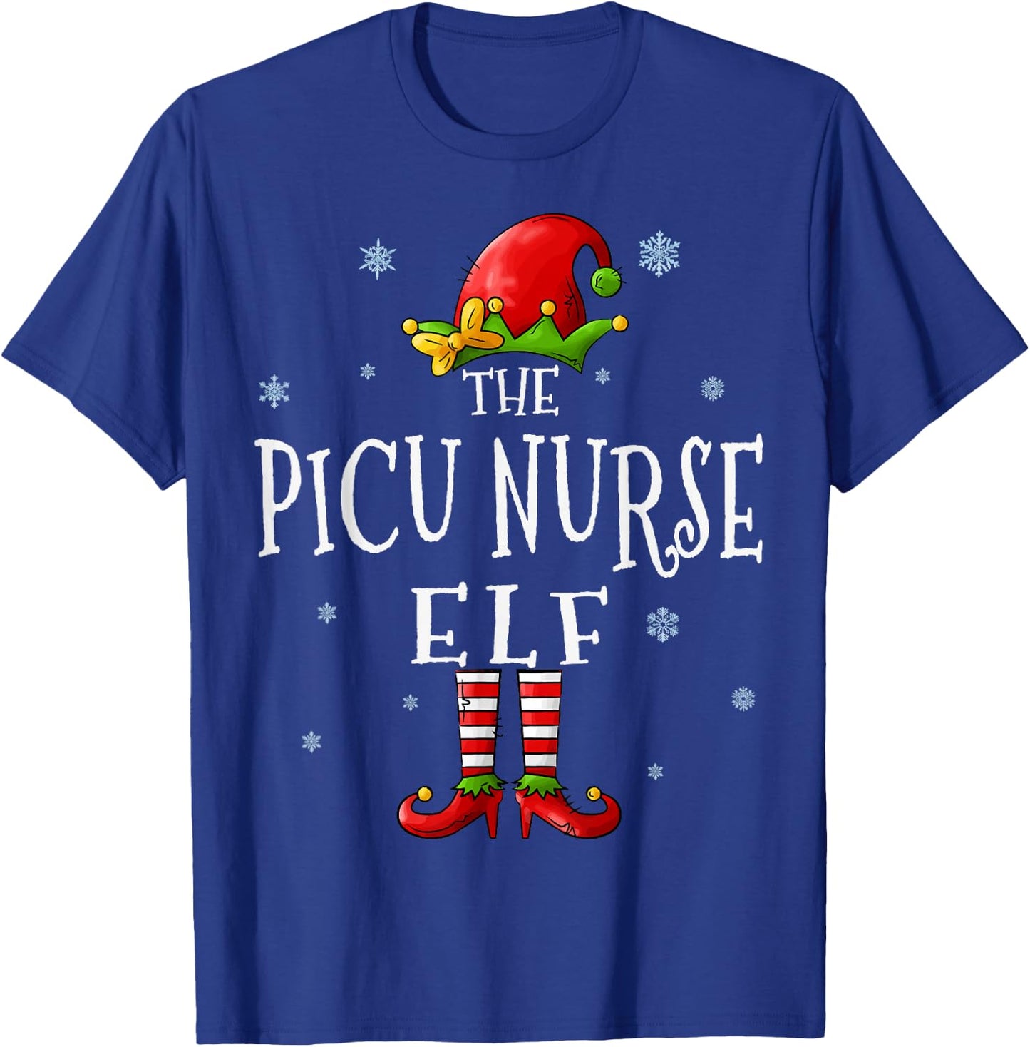 The Picu Nurse Elf Squad Funny Groupe Matching Christmas T-Shirt - T-Shirt | Royal
