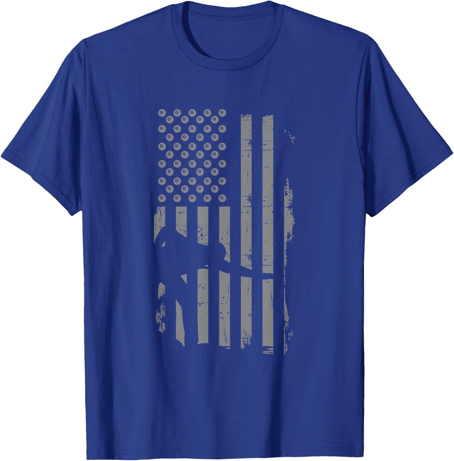 Retro American Flag Billiard Gift Pool Shooting Player T-Shirt - T-Shirt | Royal