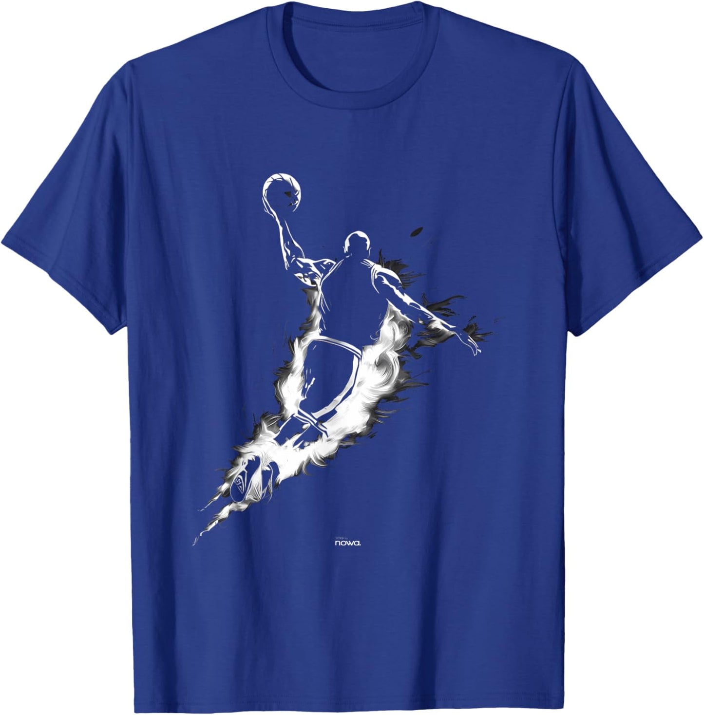 Basketball Hoop Jumping Flying Player Ready for Slam Dunk T-Shirt - T-Shirt | Royal