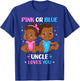 Pink or Blue Uncle Loves You Black Baby Gender Reveal Party T-Shirt - T-Shirt | Royal