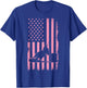 US Flag Pink Cowgirl Rodeo Western Horse Barrel Racing T-Shirt - T-Shirt | Royal
