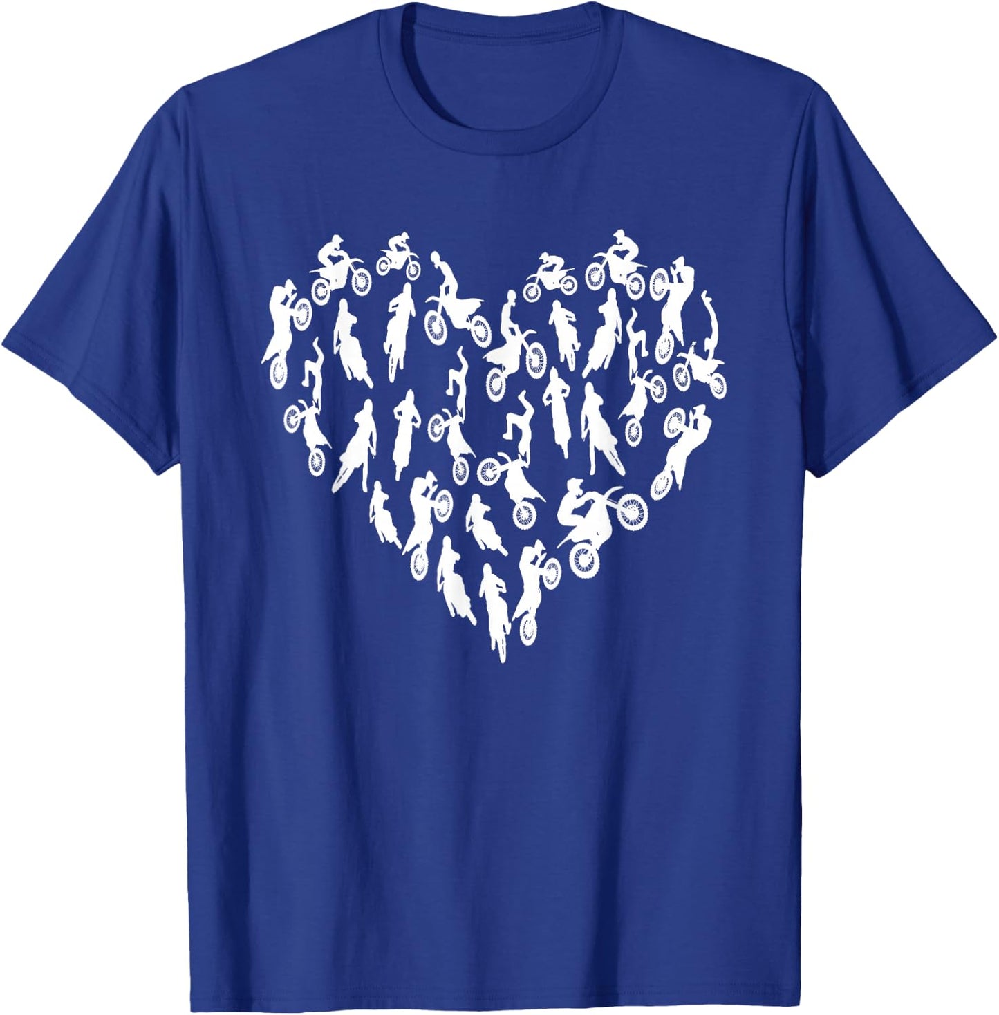 Motocross Heart - Valentines Day Hearts Dirt Bike Motocross T-Shirt - T-Shirt | Royal