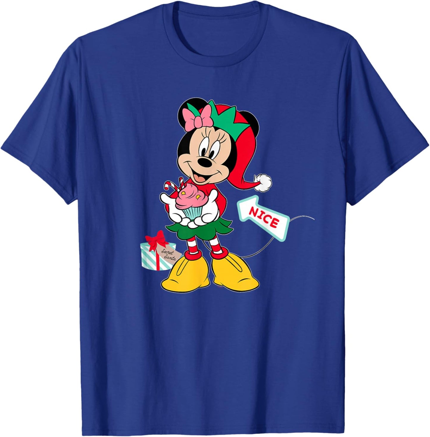 Disney Minnie Mouse Secret Santa Cupcake Nice for Christmas T-Shirt - T-Shirt | Royal
