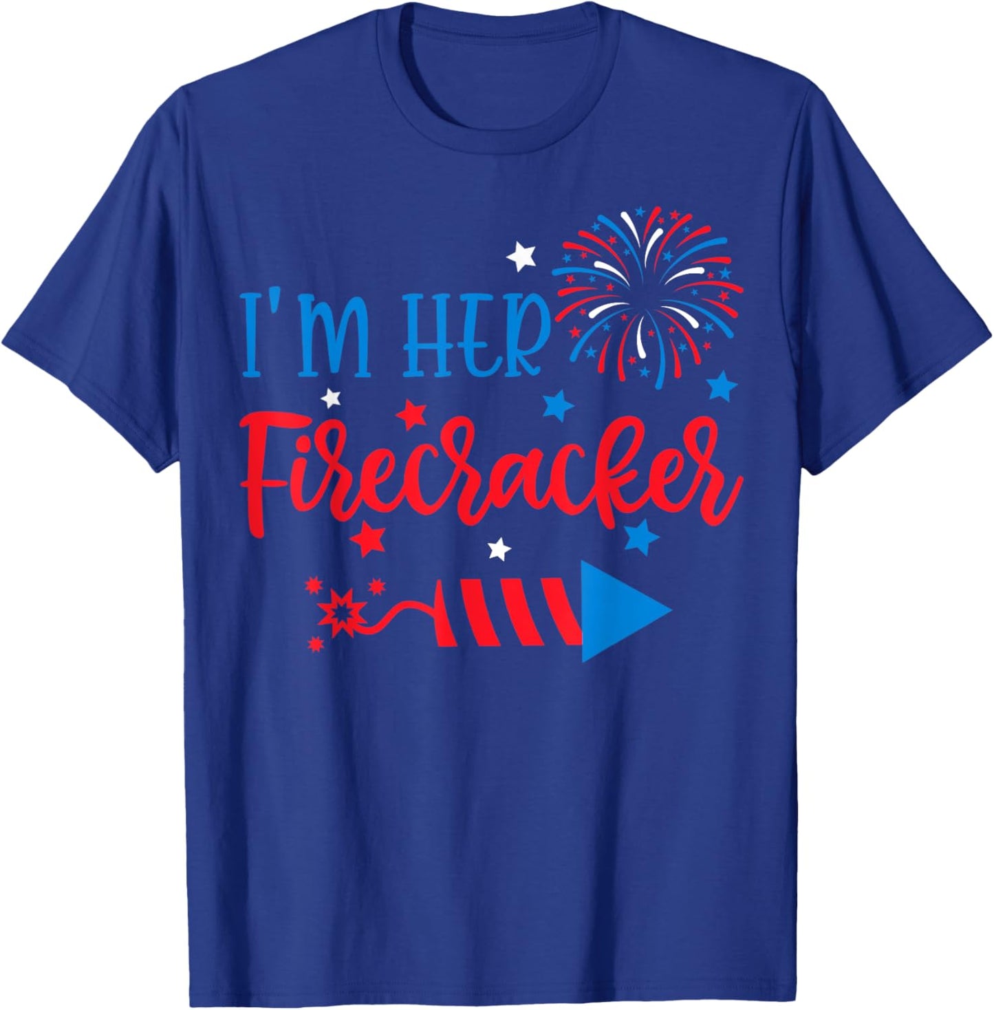 I'm Her Firecracker 4th Of July His Her Matching Couple T-Shirt - T-Shirt | Royal