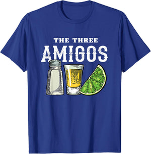 The 3 Three Amigos Tequila Shot Glass Cinco De Mayo T-Shirt - T-Shirt | Royal