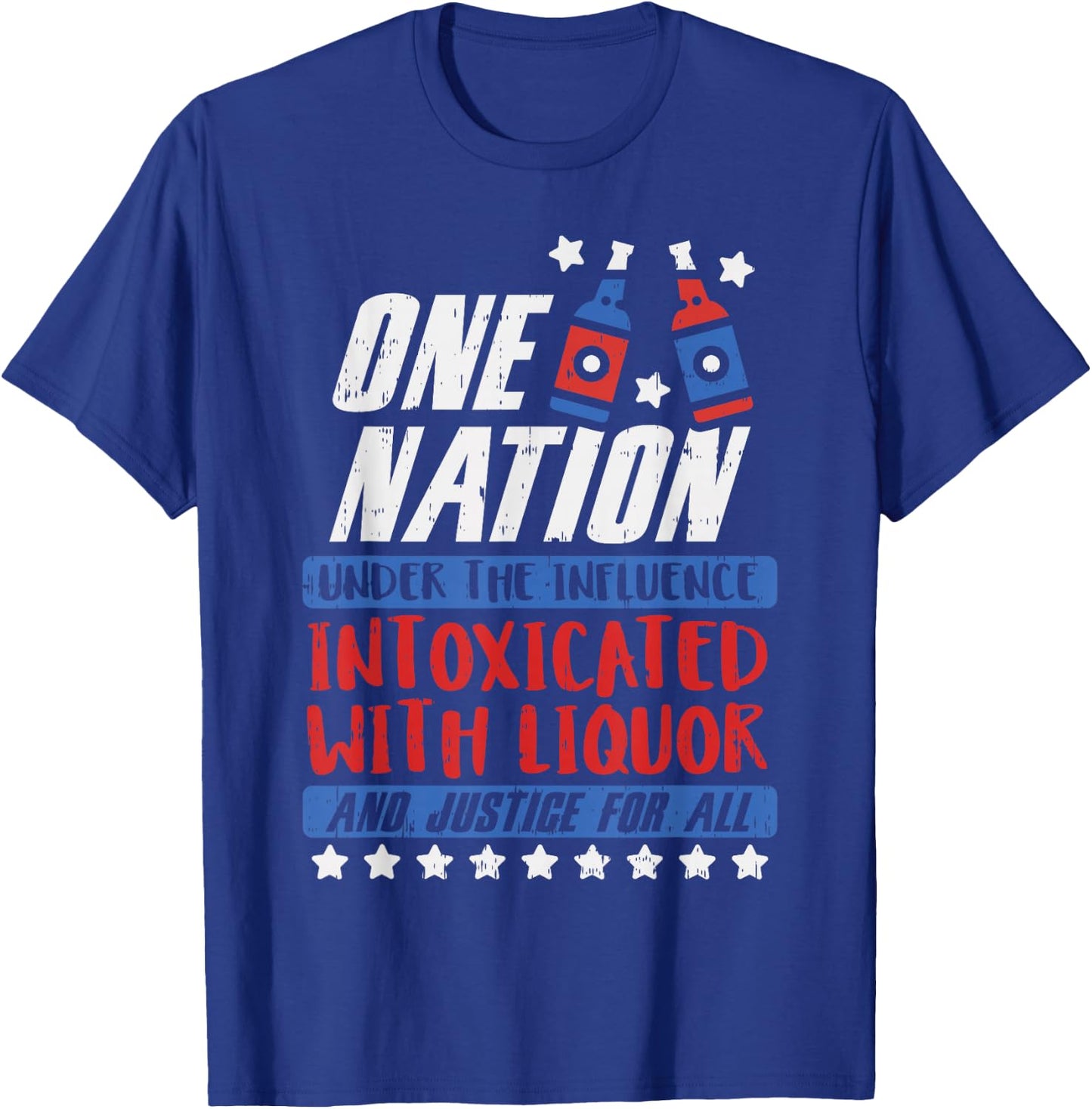One Nation Liquor Funny USA 4th Of July Party Drinking Team T-Shirt - T-Shirt | Royal