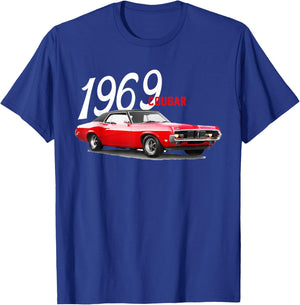 1969 69 Mercury classic Cougar Vinatge cars T-Shirt - T-Shirt | Royal