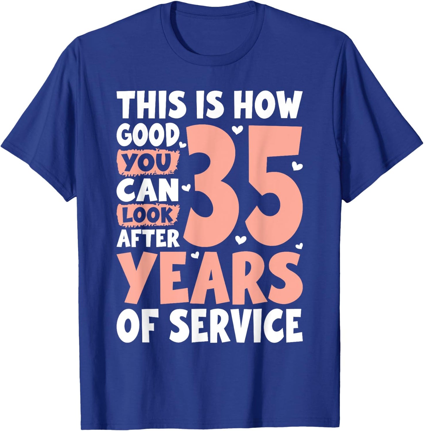 Service Anniversary 35 Years of Work Colleague T-Shirt - T-Shirt | Royal