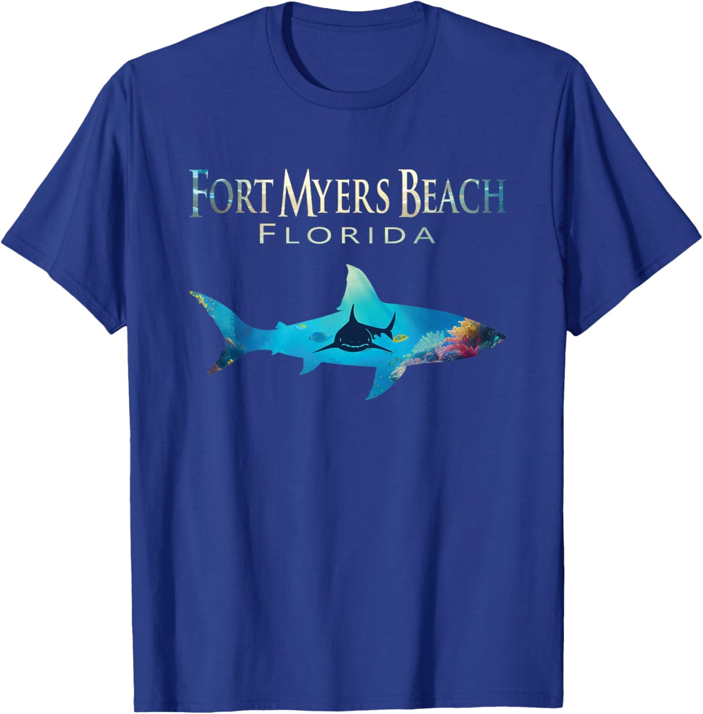 Fort Myers Beach Retro Fort Myers Beach Fl Shark Women Kids T-Shirt - T-Shirt | Royal