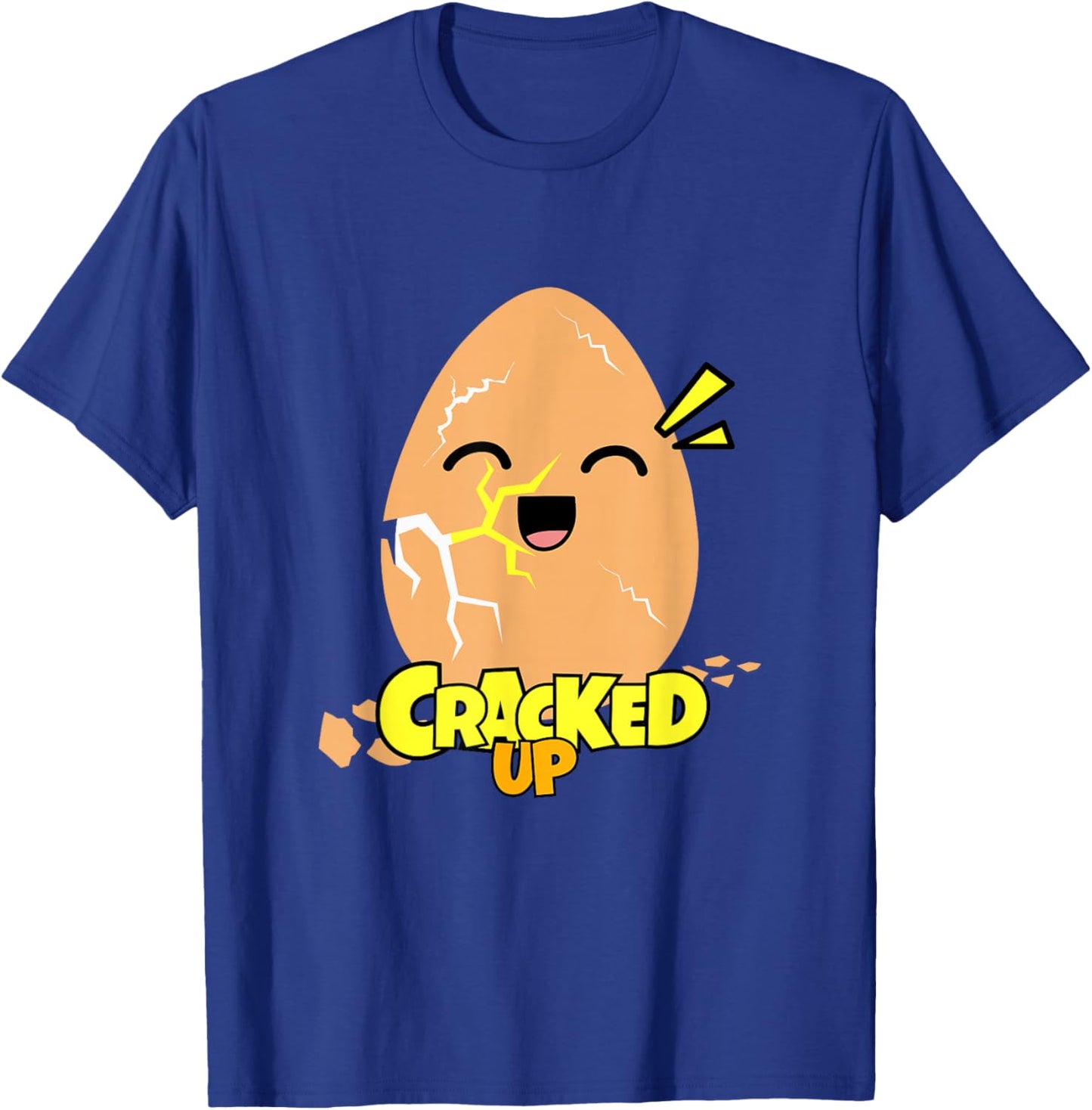 Cracked Up Laughing Egg Hilarious Humor Funny T-Shirt - T-Shirt | Royal
