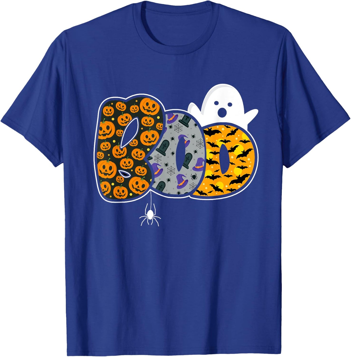 Funny boo with ghost and pumpkins for halloween costume T-Shirt - T-Shirt | Royal