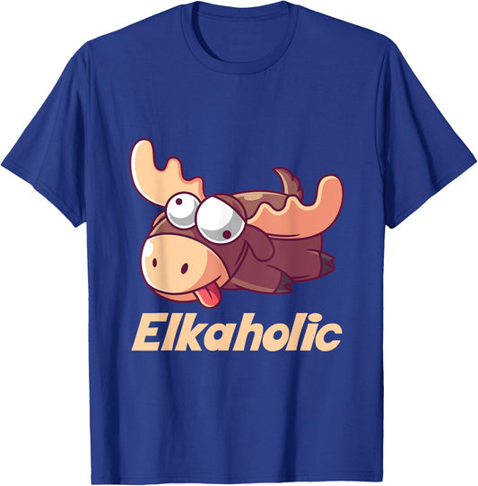 Elkaholic Funny Alcoholic Shirt T-Shirt - T-Shirt | Royal