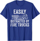 Easily Distracted by Fire Trucks T-Shirt - T-Shirt | Royal