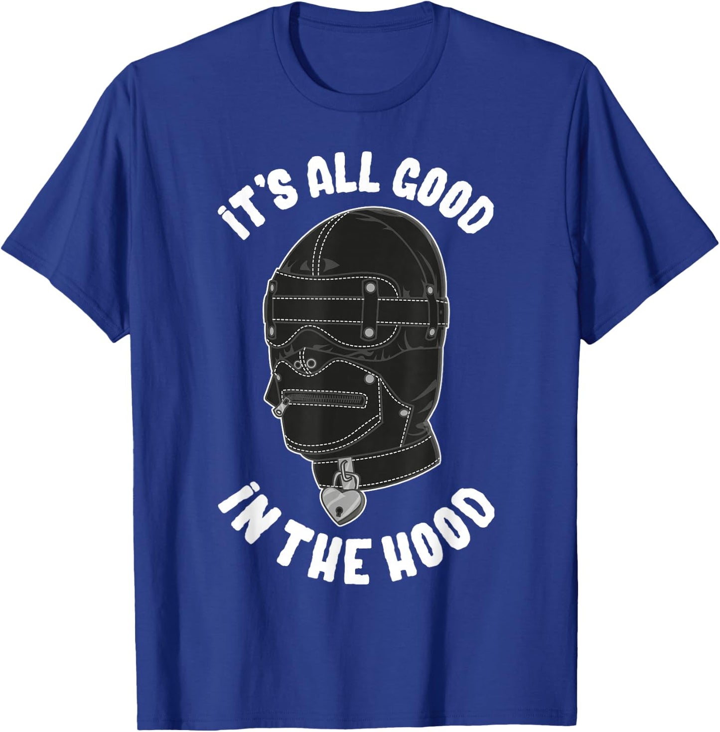 Black Bondage Hood Dungeon Graphic Art - BDSM Lifestyle Art T-Shirt - T-Shirt | Royal