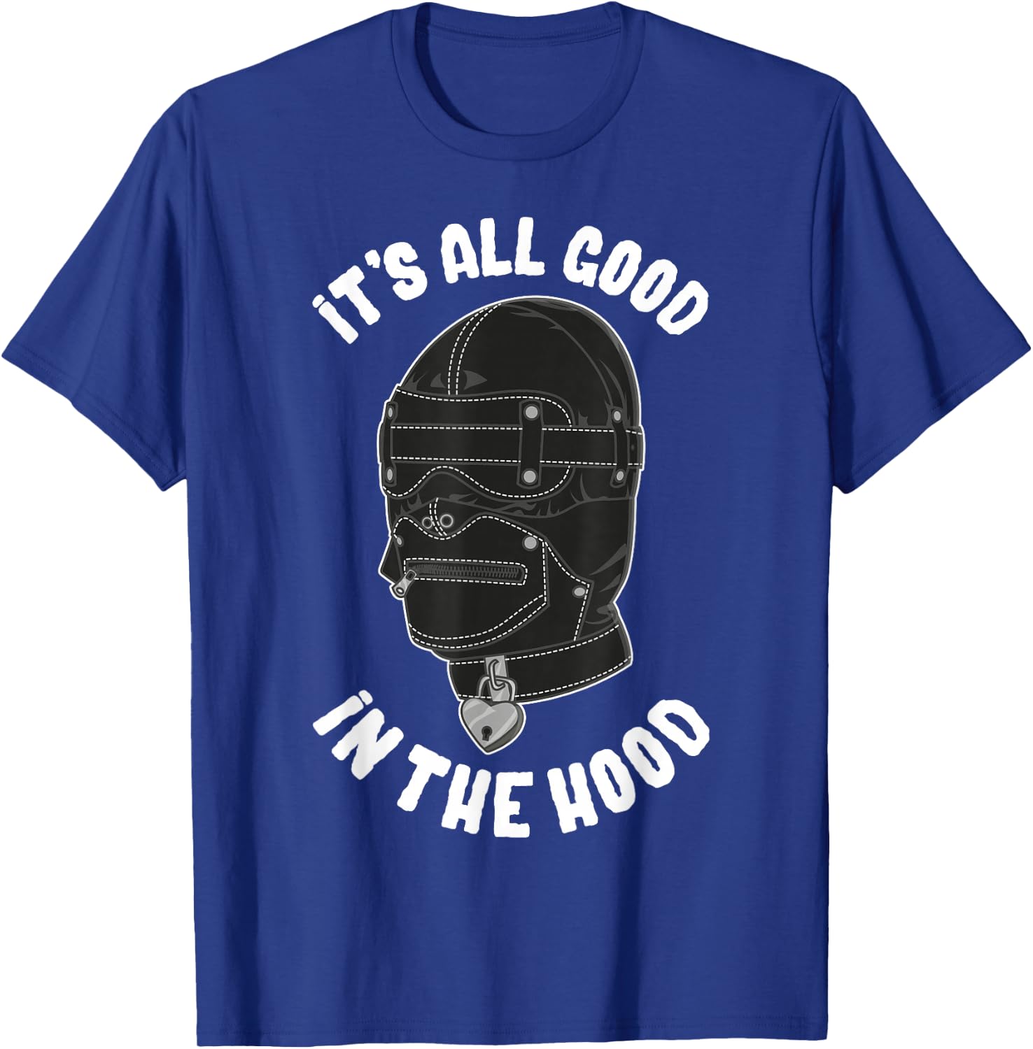 Black Bondage Hood Dungeon Graphic Art - BDSM Lifestyle Art T-Shirt - T-Shirt | Royal
