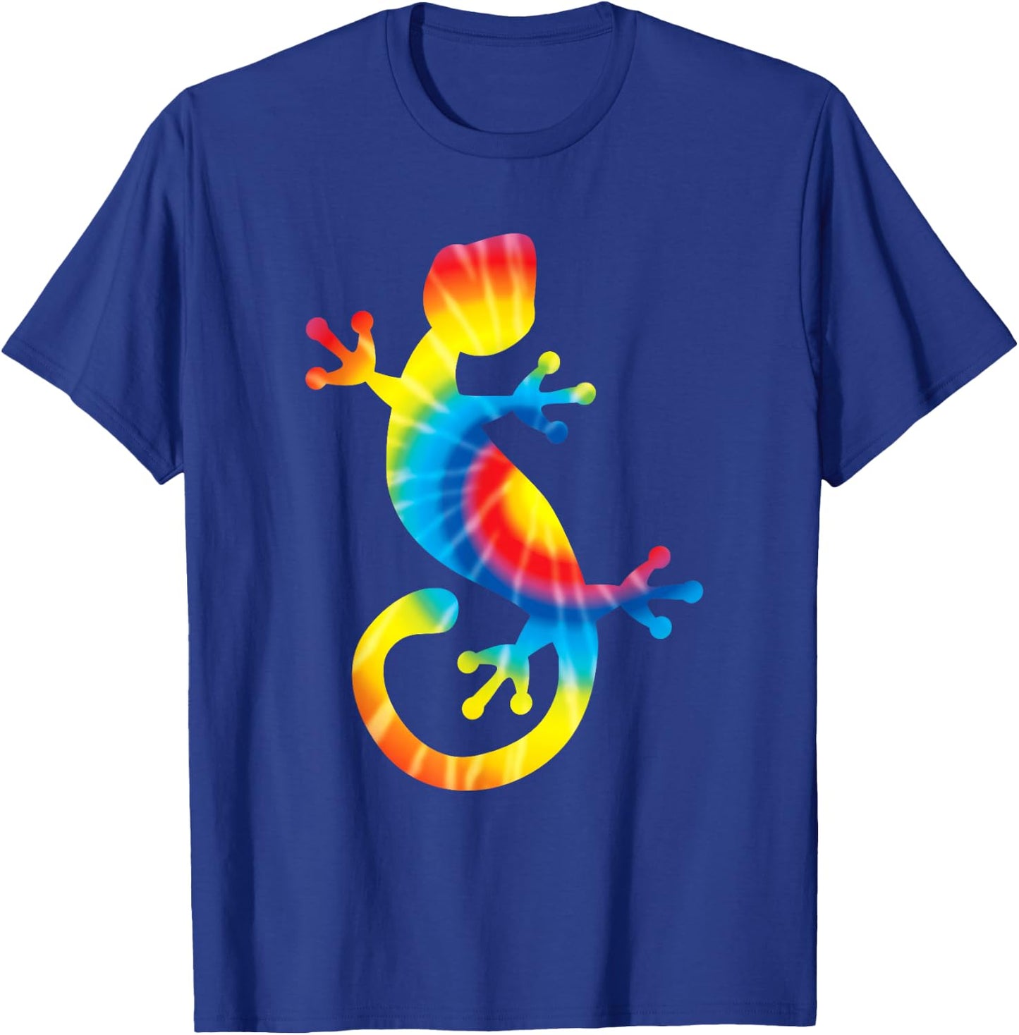 Tie Dye Gecko Rainbow Print Lizard Pet Hippie Peace Gift T-Shirt - T-Shirt | Royal