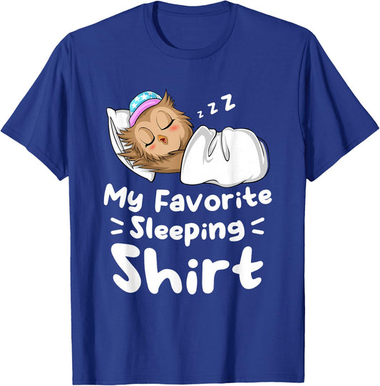 My Favorite Sleeping Shirt Cute Nap Owl T-Shirt - T-Shirt | Royal