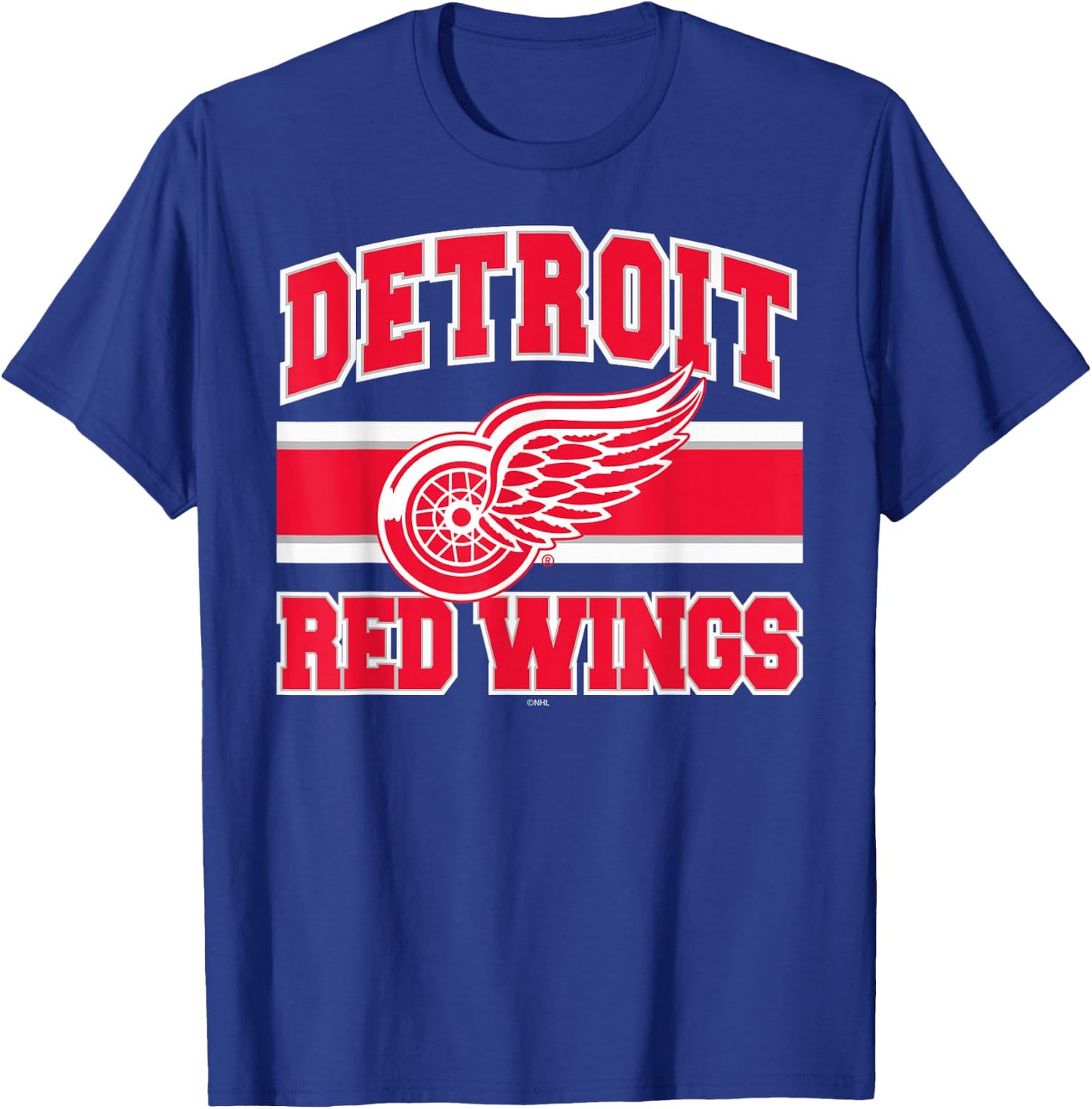 Detroit Red Wings Stripe Black Officially Licensed T-Shirt - T-Shirt | Royal