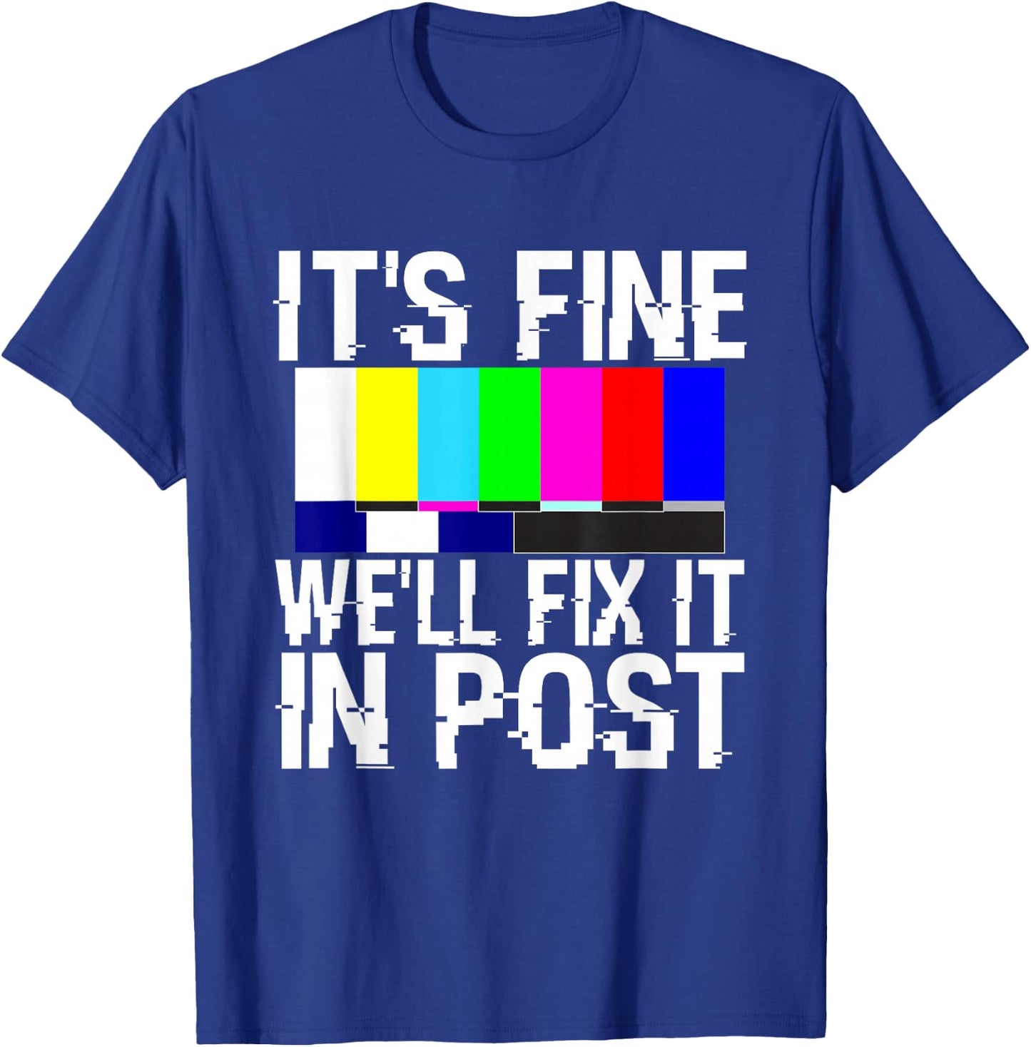 Funny Retro Vintage Filmmaker Fix it In Post T-Shirt - T-Shirt | Royal
