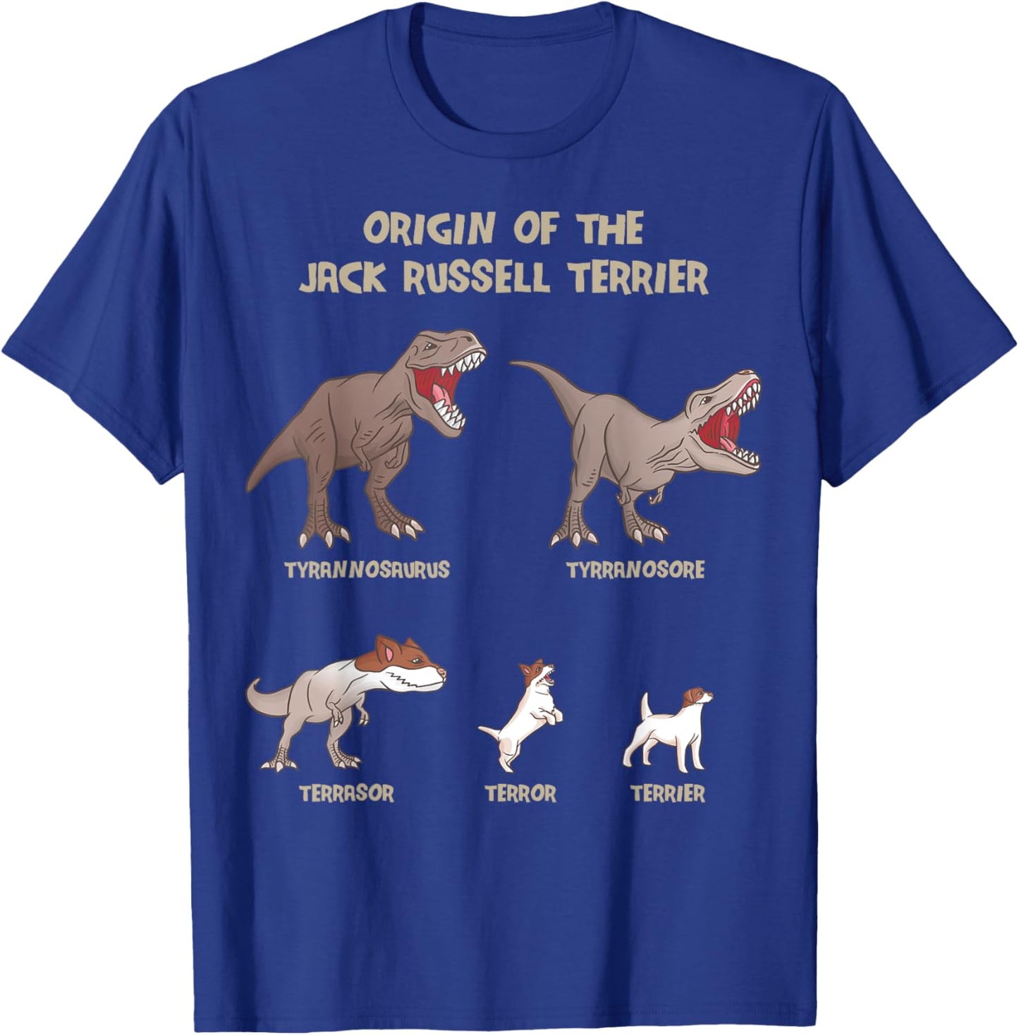 Origin of the Jack Russell Terrier Evolution History Meme T-Shirt - T-Shirt | Royal