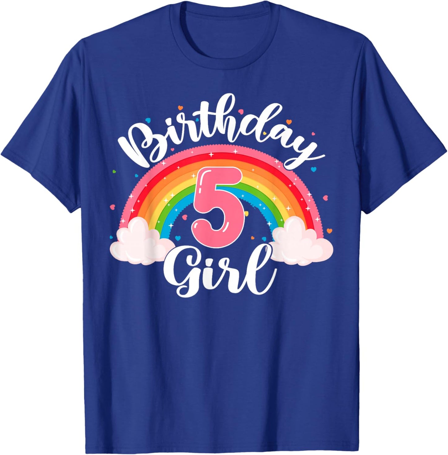 Birthday Girl 5 Years Old Rainbow Theme 5th Birthday Party T-Shirt - T-Shirt | Royal