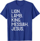 Distressed Lion Lamb King Messiah Jesus Christian Bible T-Shirt - T-Shirt | Royal