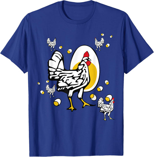 Vintage Roseanne Chicken - Funny Roseanne Rooster and Egg T-Shirt - T-Shirt | Royal