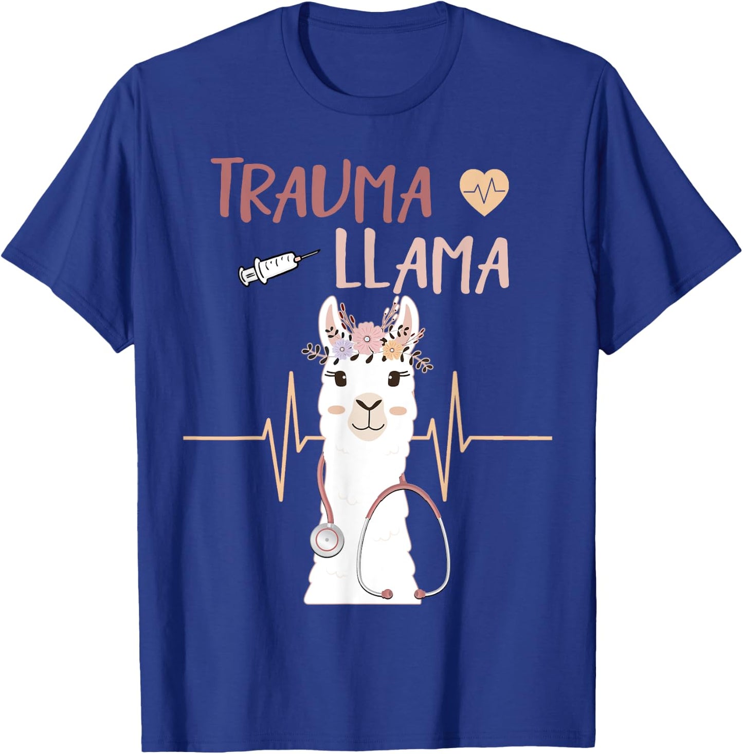 Trauma Llama Nurse EMT Paramedic Nursing Alpaca Gift T-Shirt - T-Shirt | Royal