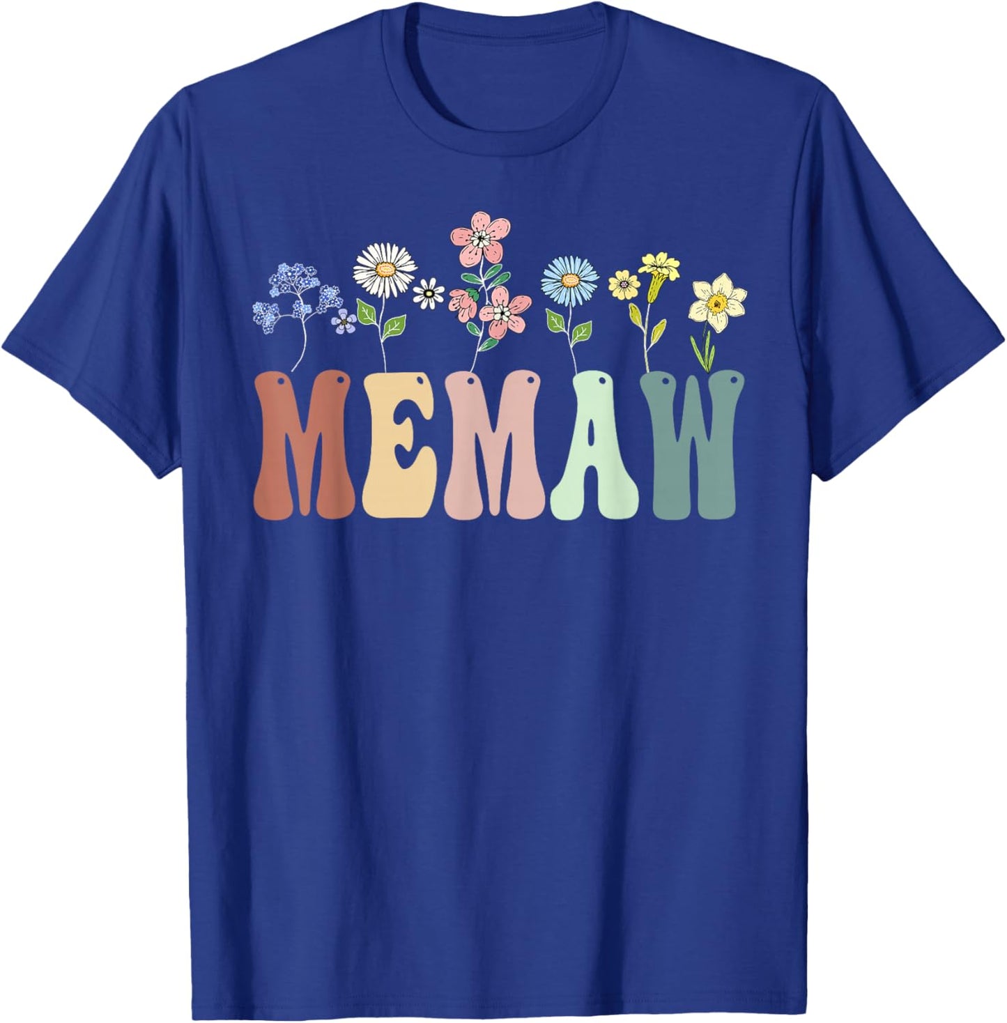 Memaw Gifts Women Wildflower Floral Design Memaw T-Shirt - T-Shirt | Royal