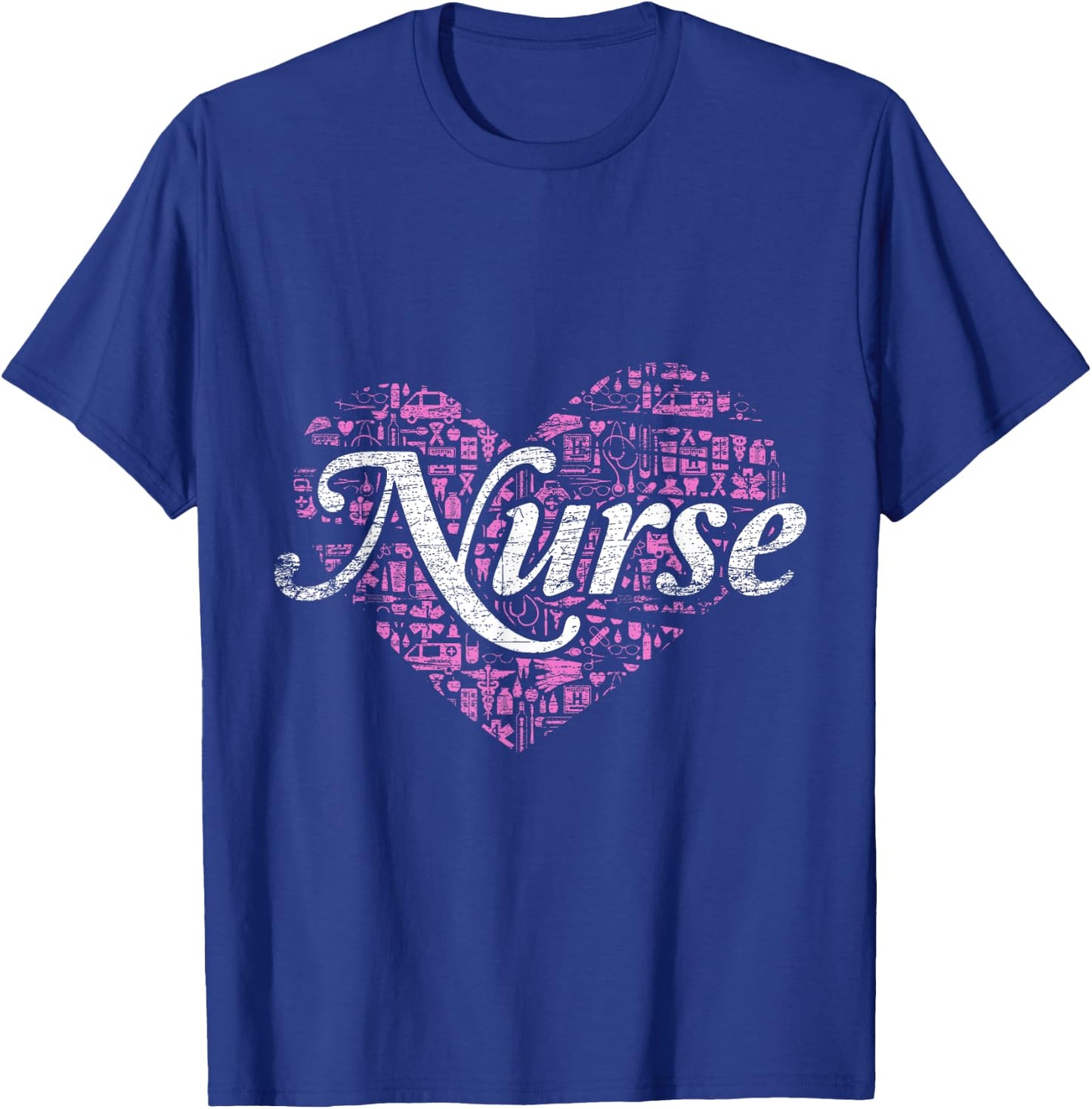 Nurse Heart Love Nursing T-Shirt - T-Shirt | Royal