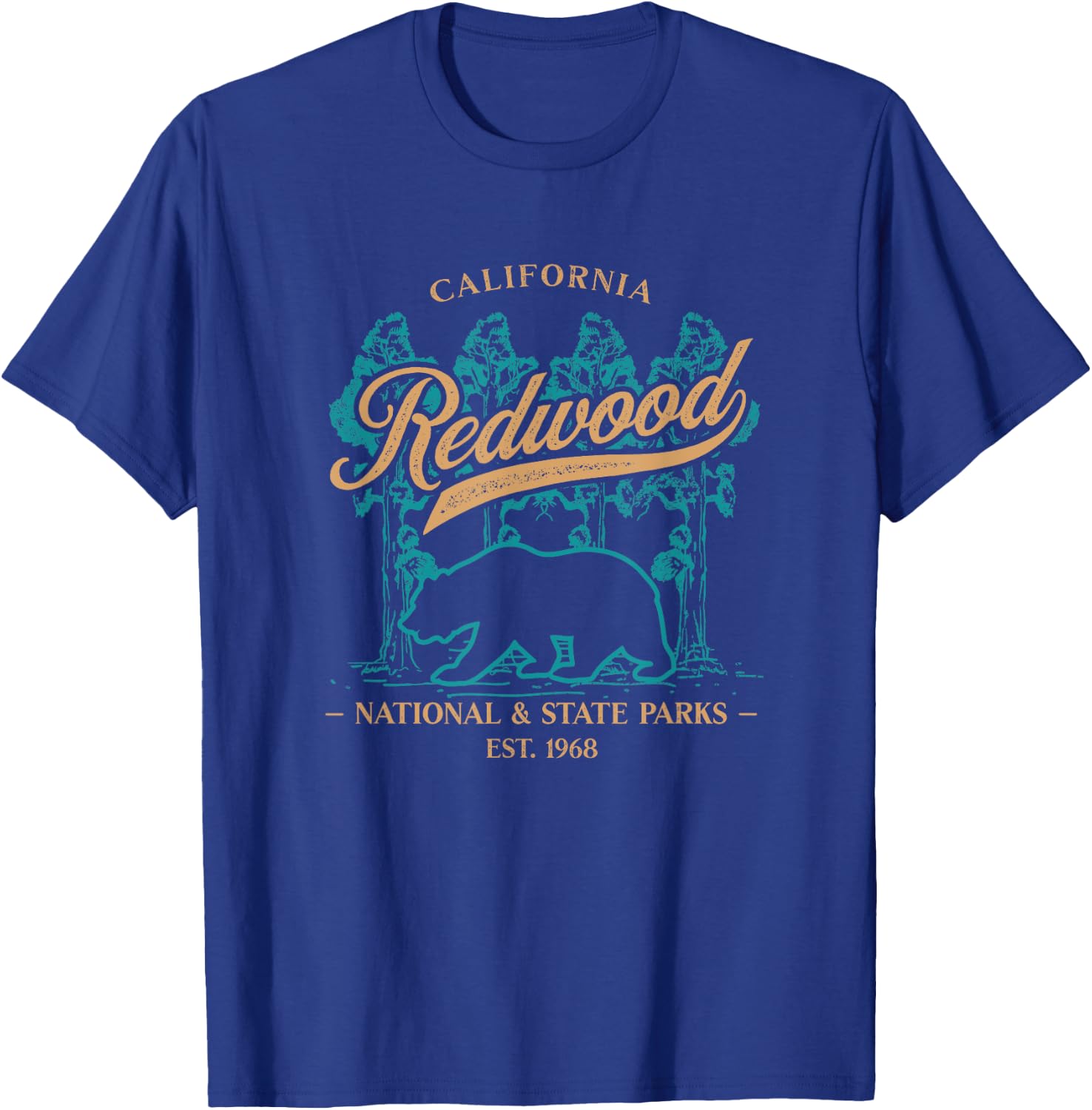 Redwood National State Parks California Coast USA Souvenir T-Shirt - T-Shirt | Royal