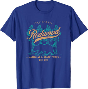 Redwood National State Parks California Coast USA Souvenir T-Shirt - T-Shirt | Royal