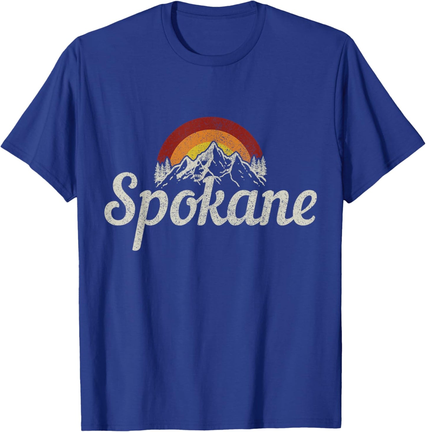Spokane Washington Vintage Mountains Pride T-Shirt - T-Shirt | Royal