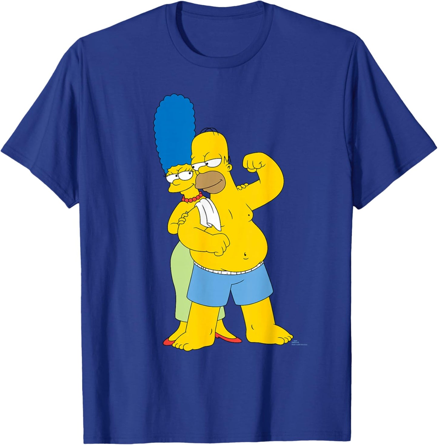 The Simpsons Marge and Flexing Homer Valentine’s Day Couple T-Shirt - T-Shirt | Royal