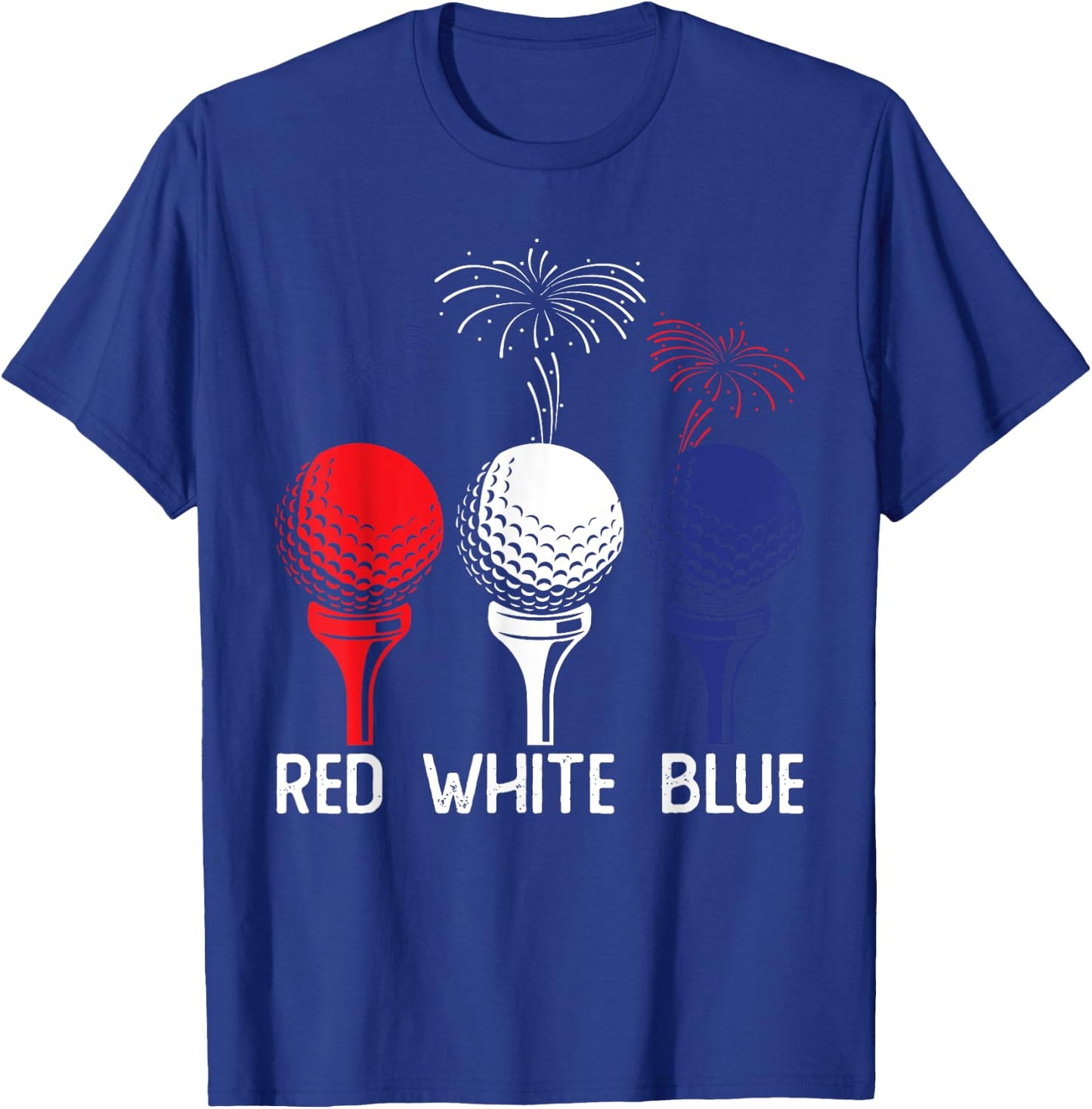 Golf Red White Blue Us Flag Patriotic 4th Of July Men T-Shirt - T-Shirt | Royal