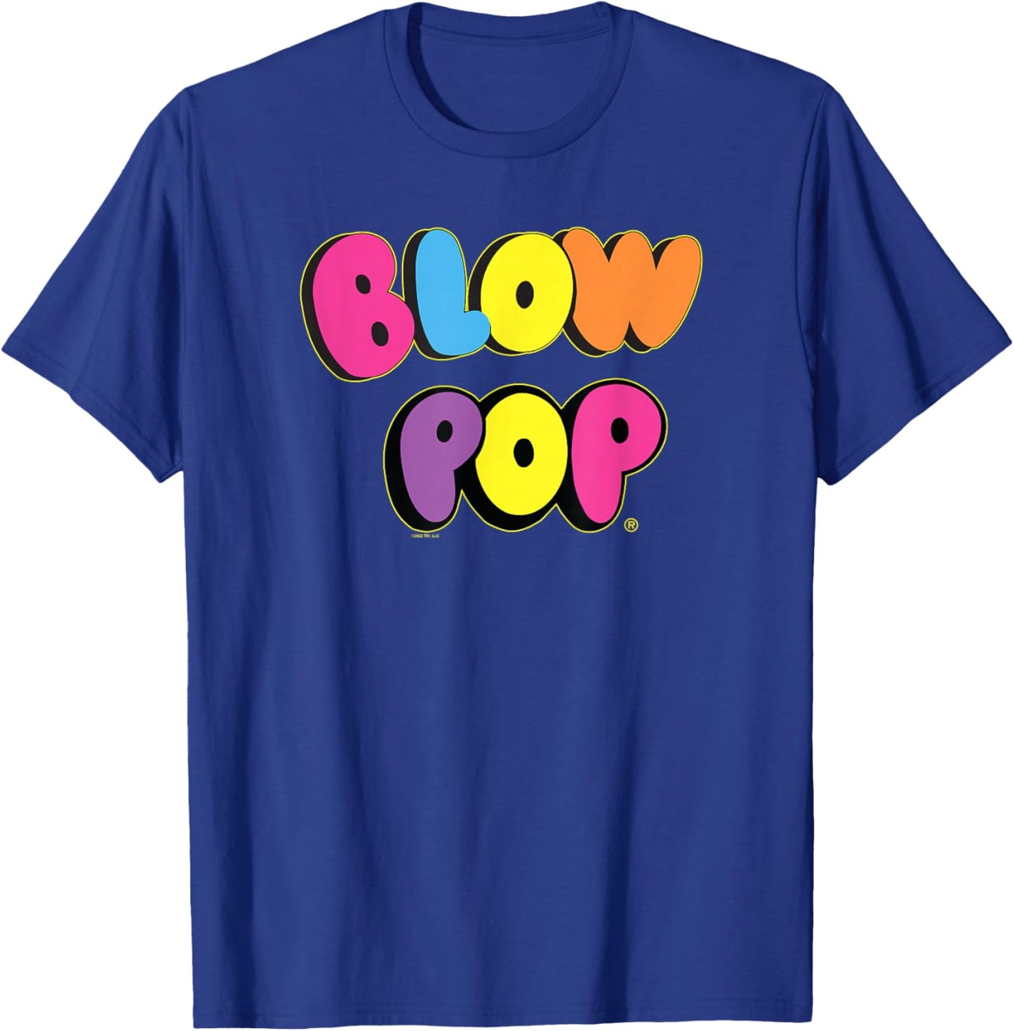 Charms Blow Pop Colorful Letters Text Logo T-Shirt - T-Shirt | Royal