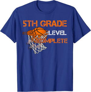 5th Grade Level Complete Basketball Back To School Boys T-Shirt - T-Shirt | Royal