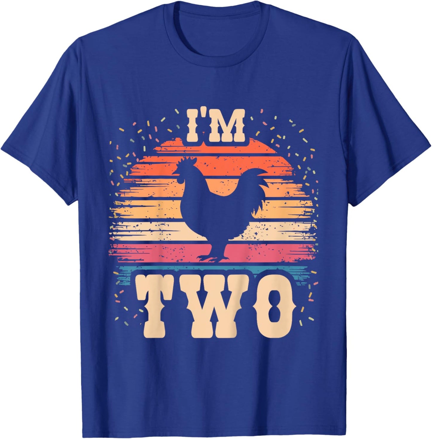 Chicken 2 Year Old Birthday Boy Girl 2nd Chicken Birthday T-Shirt - T-Shirt | Royal