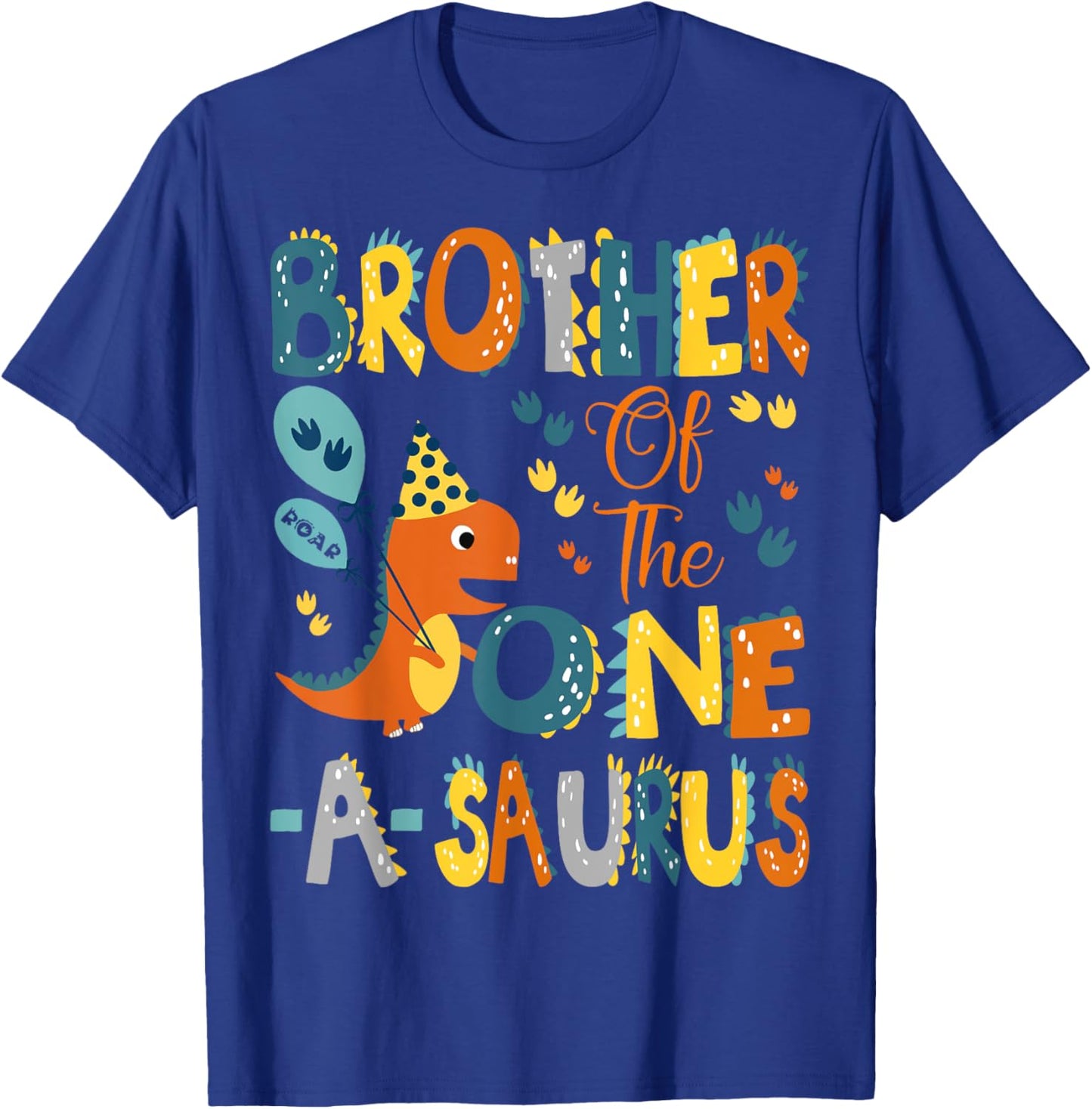 Brother Of The One-A-Saurus 1St Birthday Dinosaur Party T-Shirt - T-Shirt | Royal