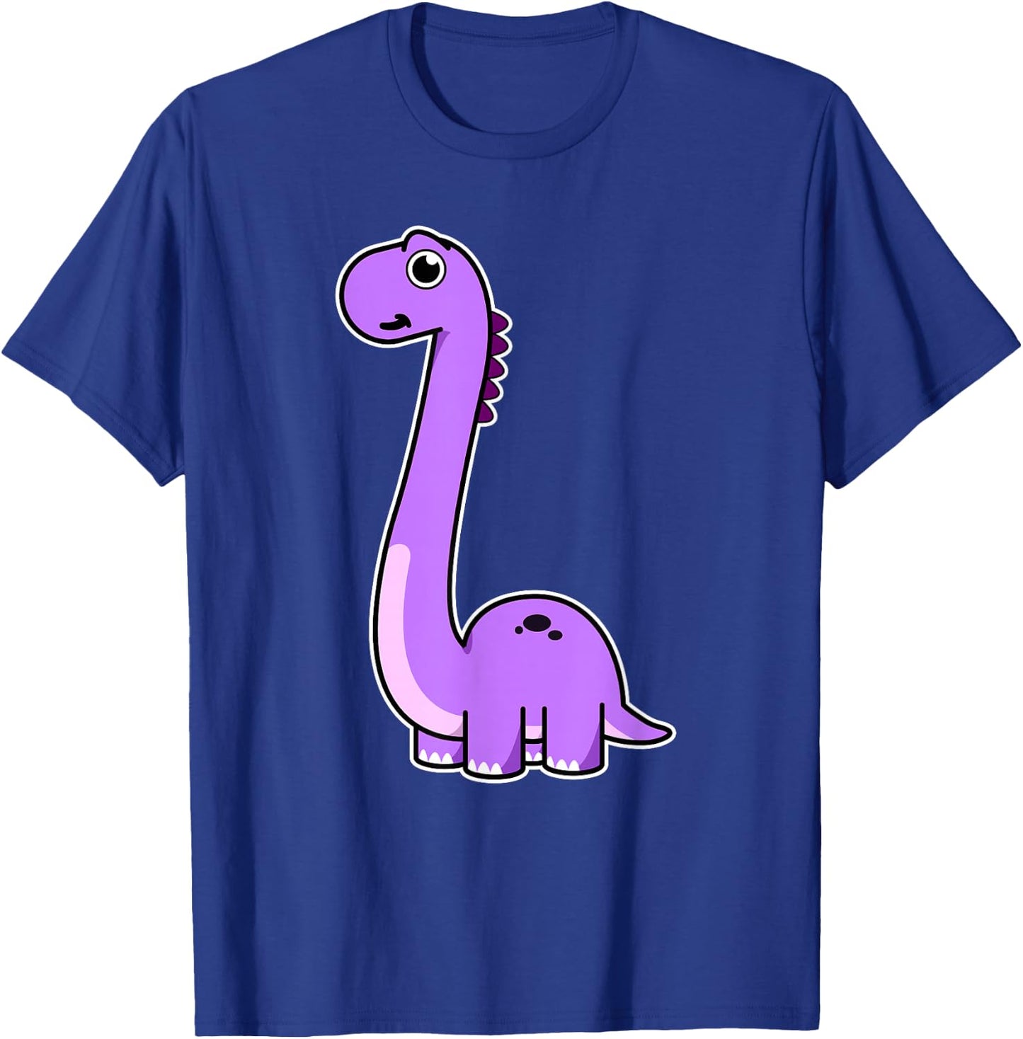 Cute Brontosaurus Dinosaur - Purple Dino Adult and Kids T-Shirt - T-Shirt | Royal
