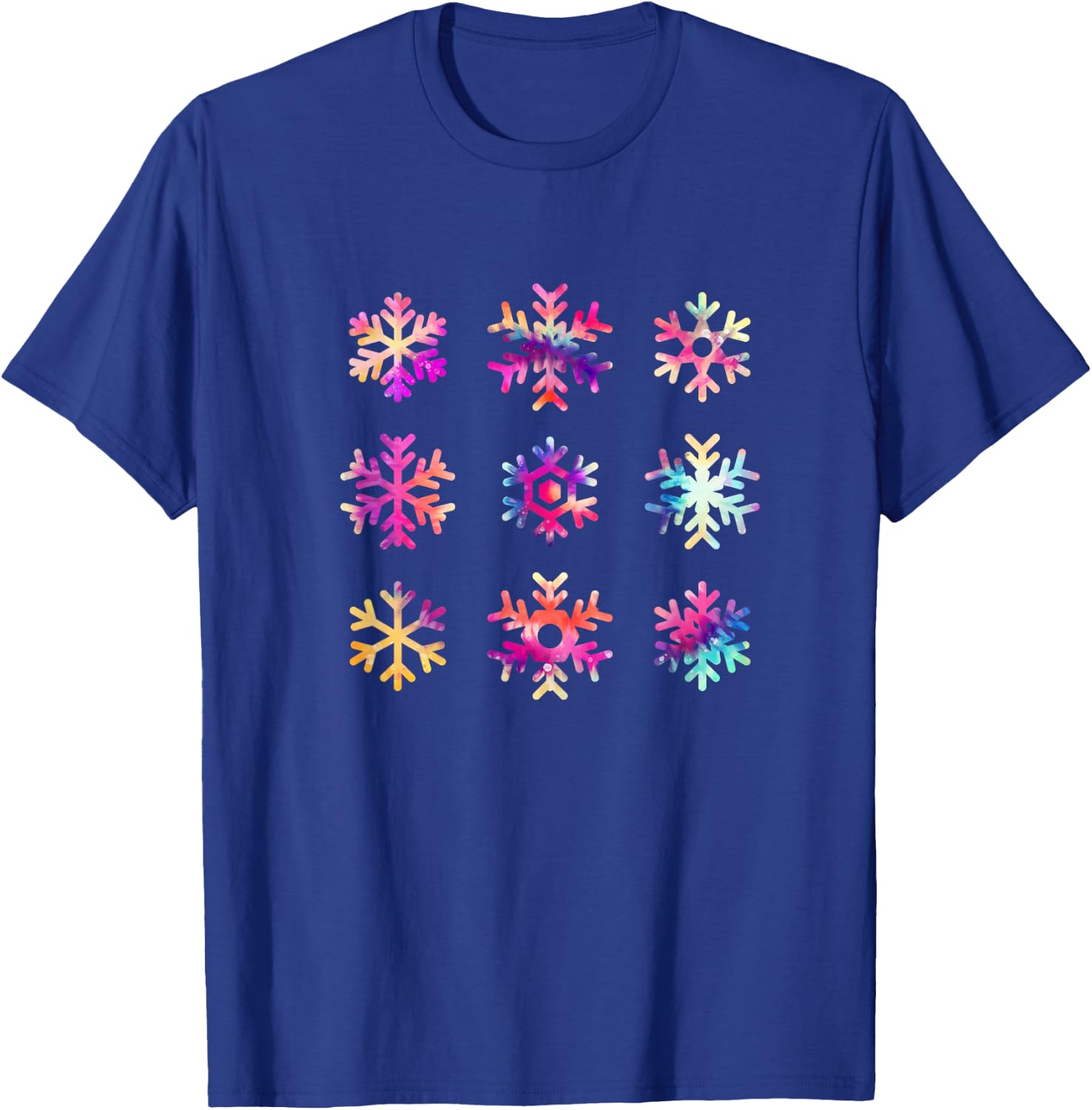 Tie Dye Snowflakes Christmas Hippy Costume T-Shirt - T-Shirt | Royal