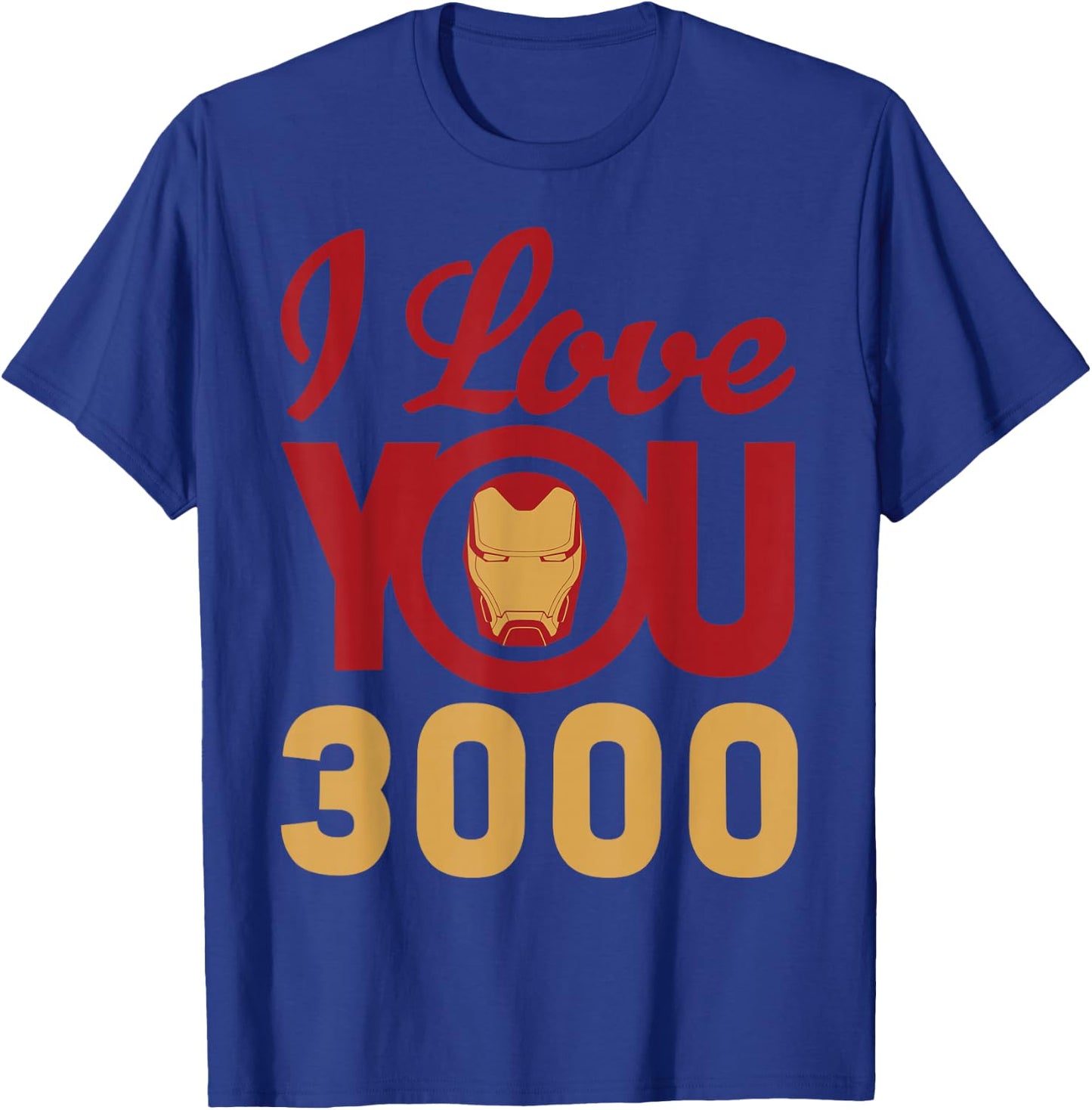 Marvel Avengers Endgame Iron Man I Love You 3000 Helmet Logo T-Shirt - T-Shirt | Royal